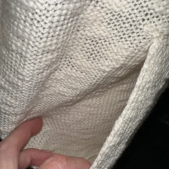 Lucky Brand Sweater Womens Small Cream Knit Hoodie Pullover Casual Pocket - Picture 2 of 11